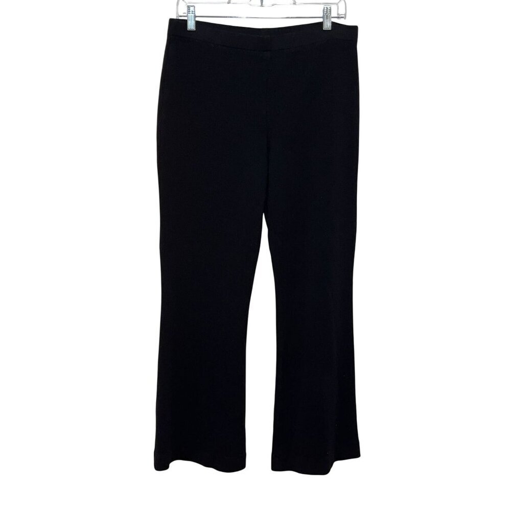 St. John Black  High -Rise Pull-On Stretch Fabric Straight-Leg Women's Pants 12